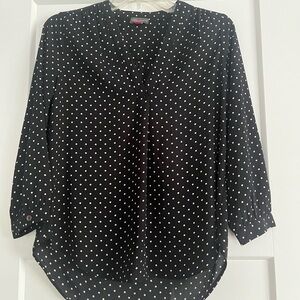 Vince Camuto Black and White Polka Dot Blouse